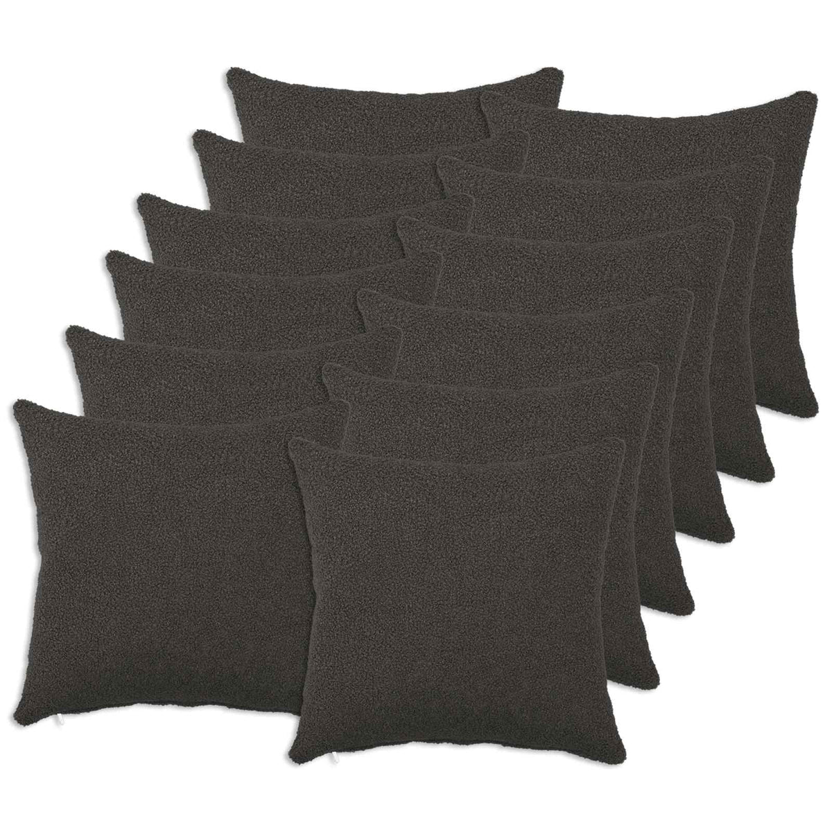 Kussensloop 12 pcs HEERLEN Donkergrijs 40 x 40 cm Bouclé