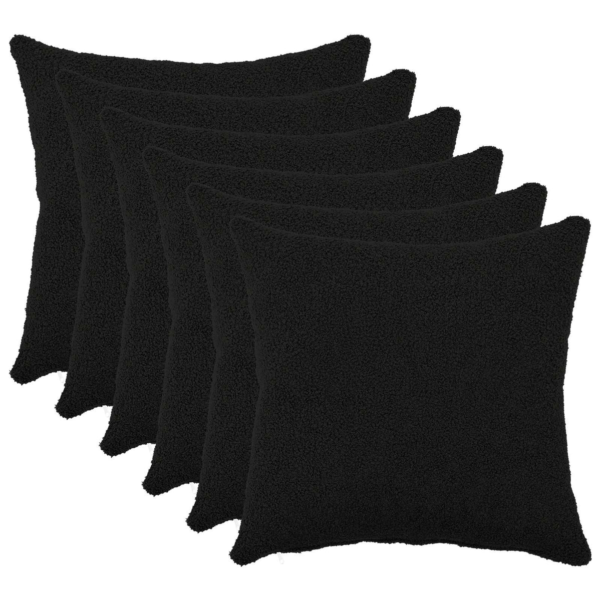 Kussensloop 6 pcs HEERLEN Zwart 40 x 40 cm Bouclé