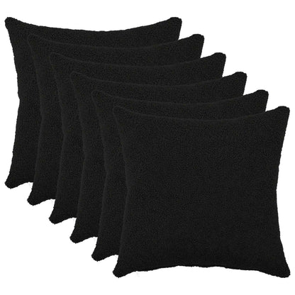 Kussensloop 6 pcs HEERLEN Zwart 40 x 40 cm Bouclé