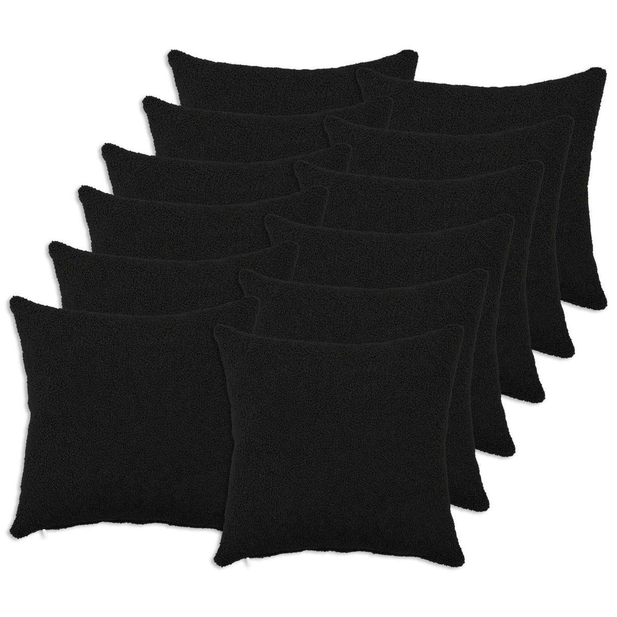 Kussensloop 12 pcs HEERLEN Zwart 40 x 40 cm Bouclé