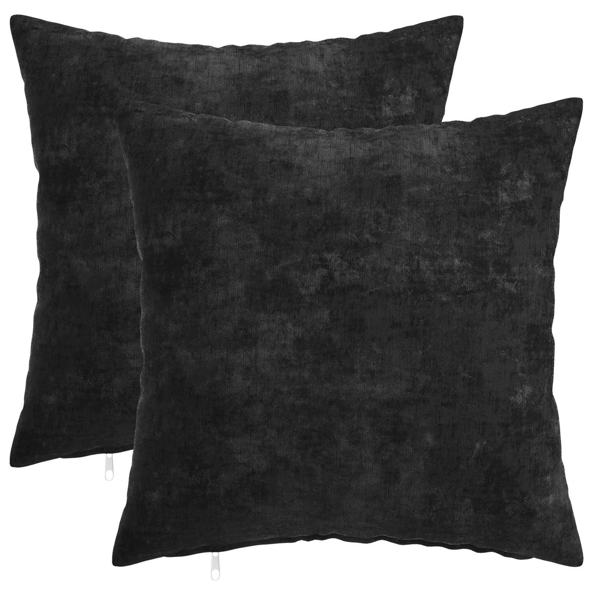 Kussensloop 2 st HEERLEN Antraciet 40 x 40 cm Chenille Stof