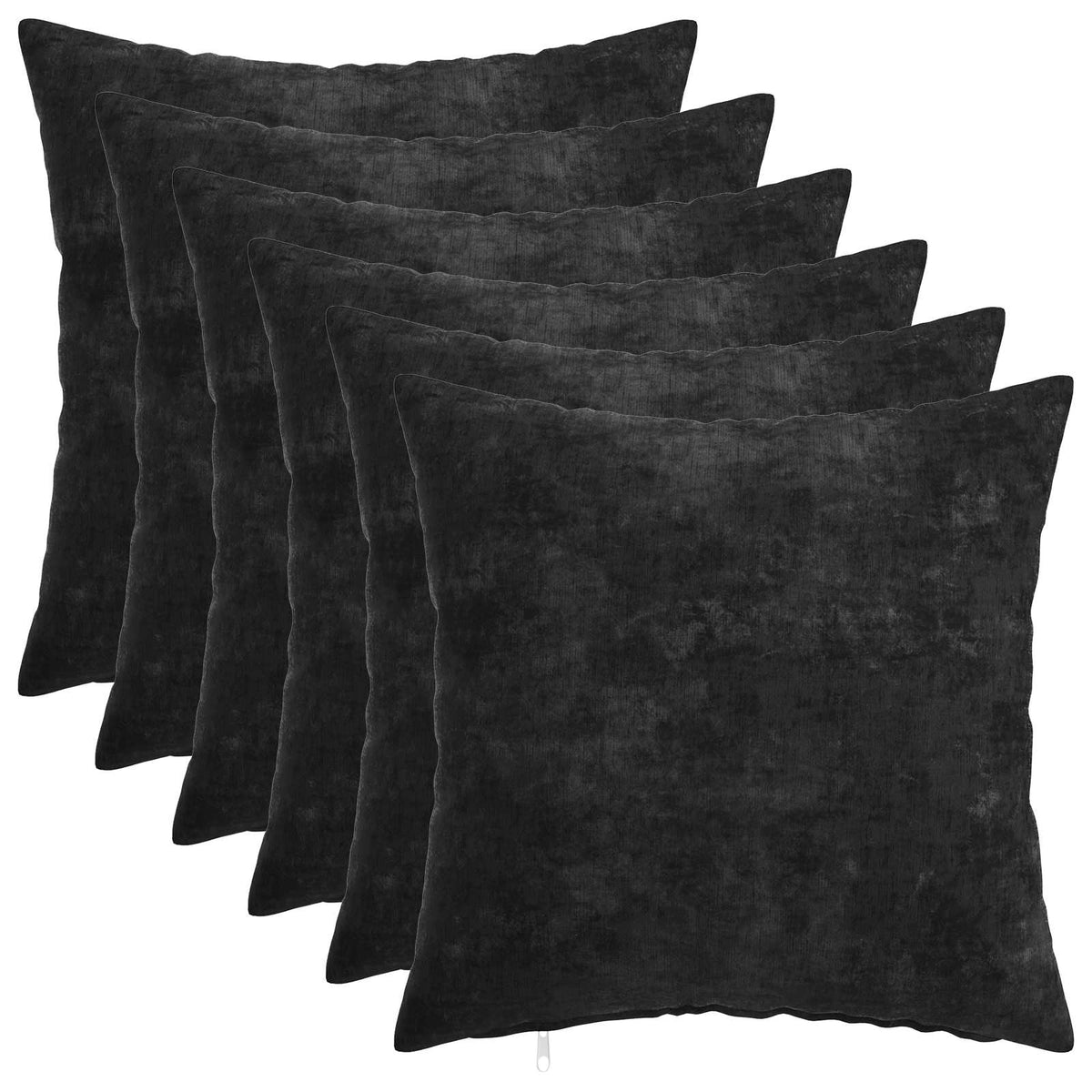 Kussensloop 6 st HEERLEN Antraciet 40 x 40 cm Chenille Stof