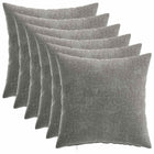 Kussenslopen 6 st donkergrijs 40x40 cm chenille