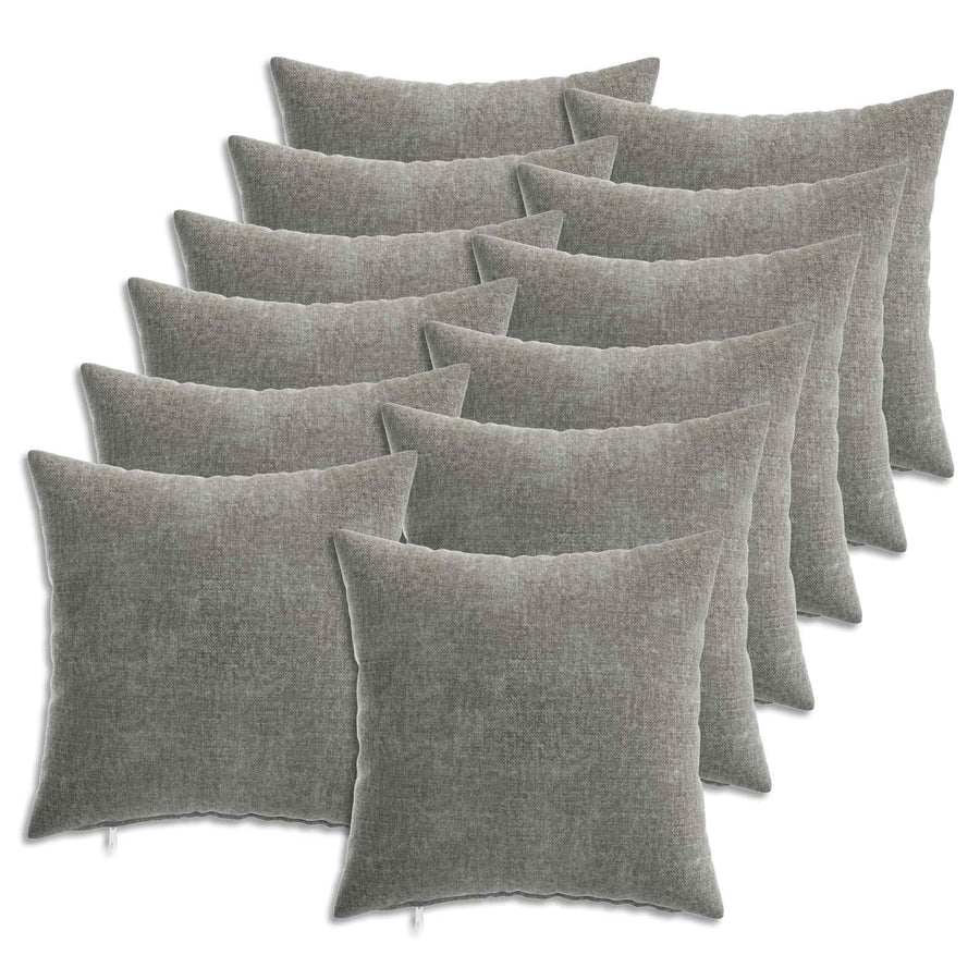 Kussensloop 12 st HEERLEN Donkergrijs 40 x 40 cm Chenille Stof