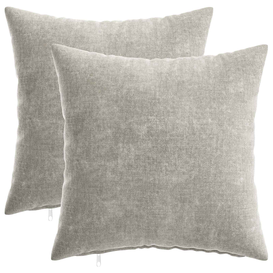 Kussensloop 2 st HEERLEN Lichtgrijs 40 x 40 cm Chenille Stof