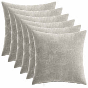 Kussensloop 6 stuks 40x40 cm lichtgrijs chenille