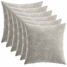 Kussensloop 6 st HEERLEN Lichtgrijs 40 x 40 cm Chenille Stof