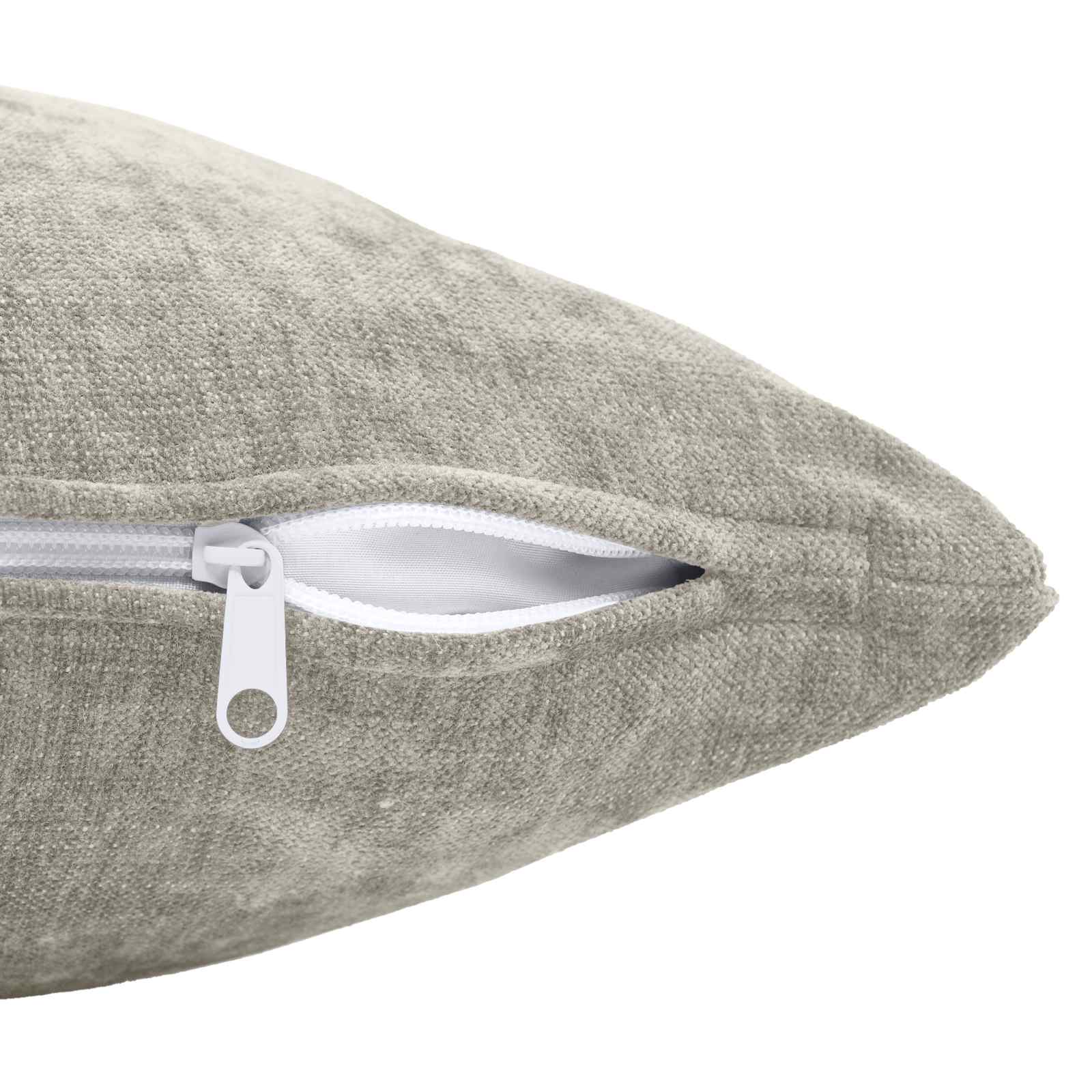 Kussensloop 12 st HEERLEN Lichtgrijs 40 x 40 cm Chenille Stof