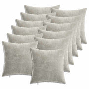 Kussensloop 12 stuks 40x40 cm lichtgrijs chenille
