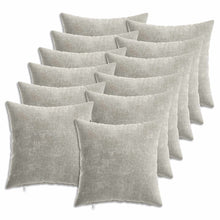 Kussensloop 12 st HEERLEN Lichtgrijs 40 x 40 cm Chenille Stof