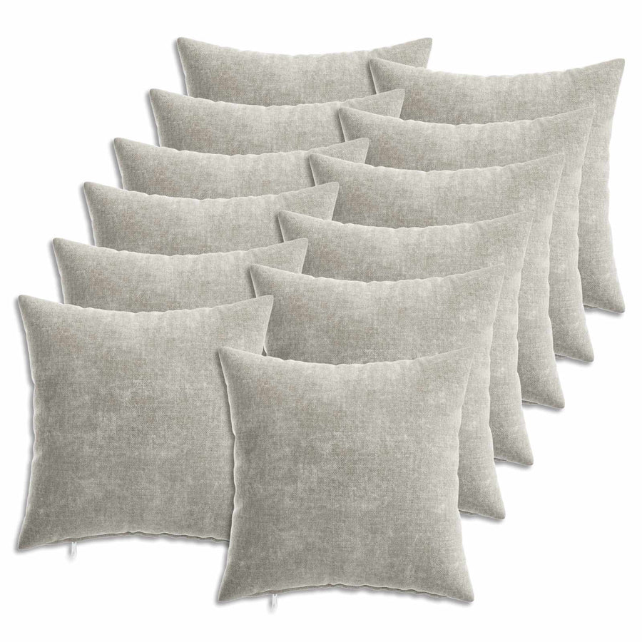 Kussensloop 12 st HEERLEN Lichtgrijs 40 x 40 cm Chenille Stof