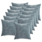 Kussensloop lichtblauw 40x40 cm chenille 12 stuks