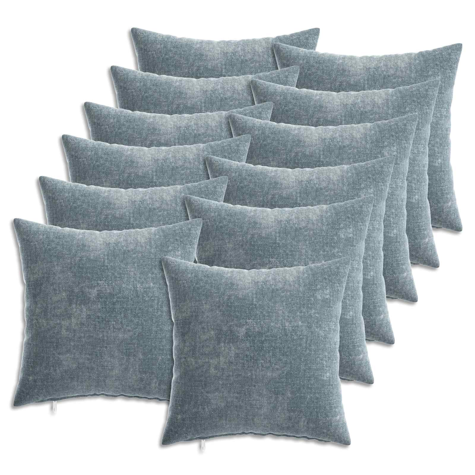 Kussensloop 12 st HEERLEN Lichtblauw 40 x 40 cm Chenille Stof