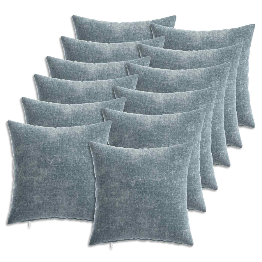 Kussensloop 12 st HEERLEN Lichtblauw 40 x 40 cm Chenille Stof