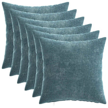 Kussensloop 6 st HEERLEN Blauw 40 x 40 cm Chenille Stof