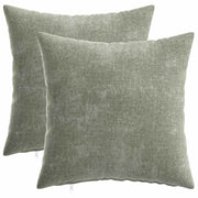 Kussenhoes 40x40 cm groen chenille (2 stuks)