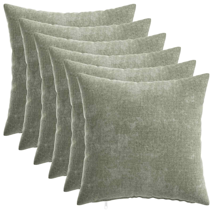 Kussensloop 6 st HEERLEN Groen 40 x 40 cm Chenille Stof