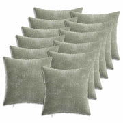 Kussensloop groen 40x40 cm chenille 12 stuks