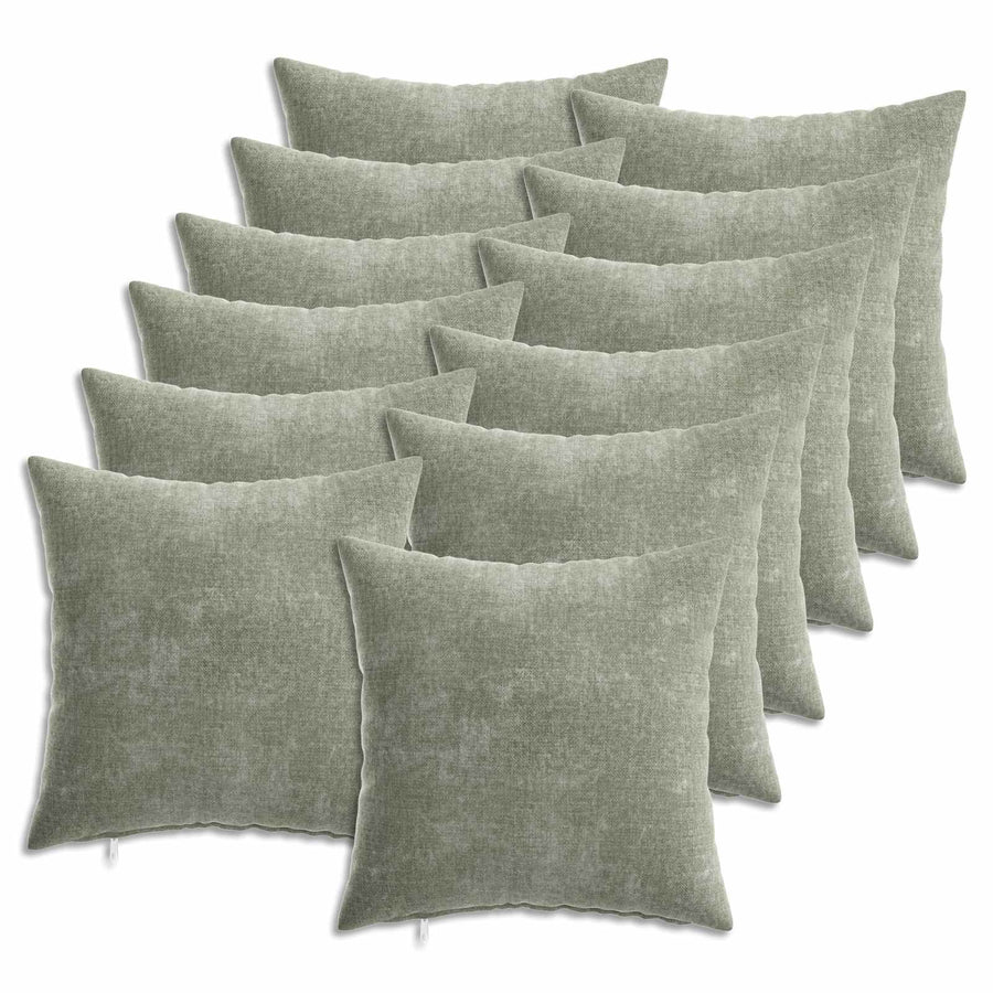 Kussensloop 12 st HEERLEN Groen 40 x 40 cm Chenille Stof