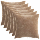 Kussensloop bruin 40x40 cm chenille (6 stuks)