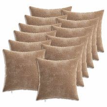 Kussensloop 12 st HEERLEN Bruin 40 x 40 cm Chenille Stof