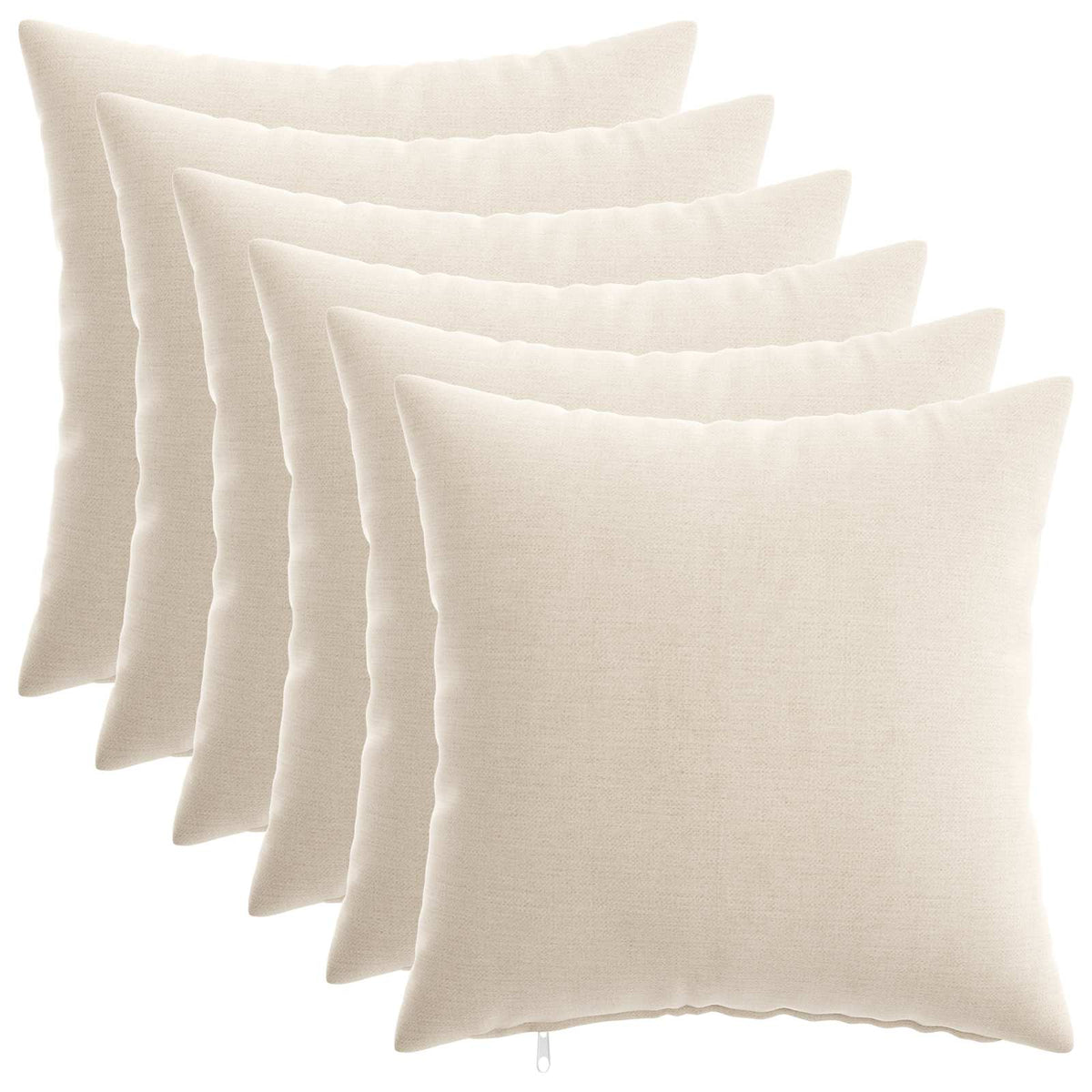Kussensloop 6 st HEERLEN Crèmekleurig 40 x 40 cm Chenille Stof