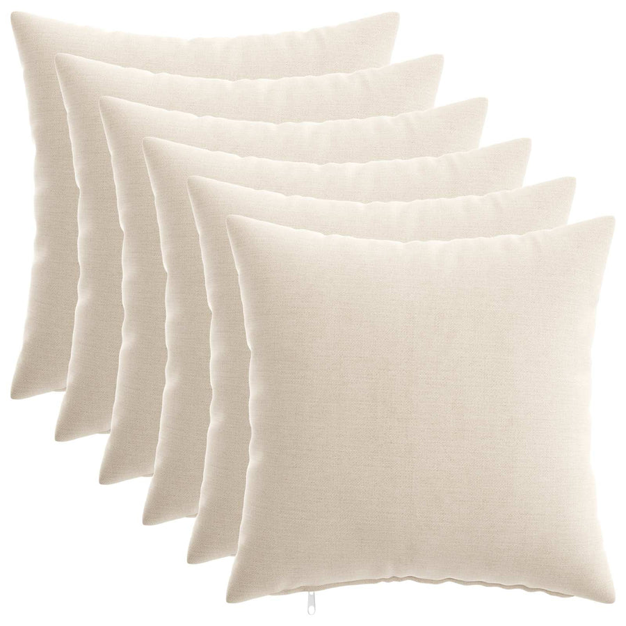 Kussensloop 6 st HEERLEN Crèmekleurig 40 x 40 cm Chenille Stof