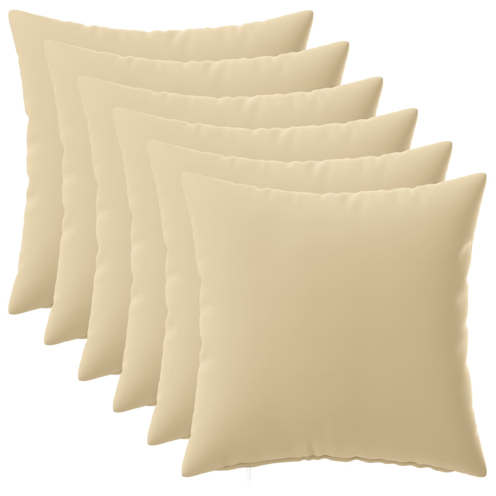 Kussensloop 6 pcs HEERLEN Beige 40 x 40 cm Polyester