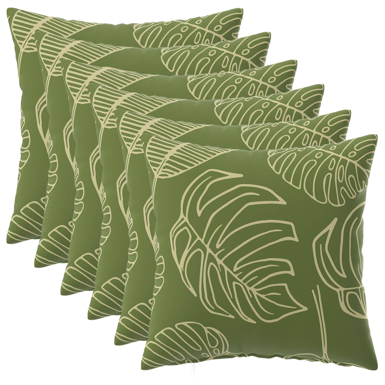 Kussensloop 6 pcs HEERLEN Bladontwerp 40 x 40 cm Polyester