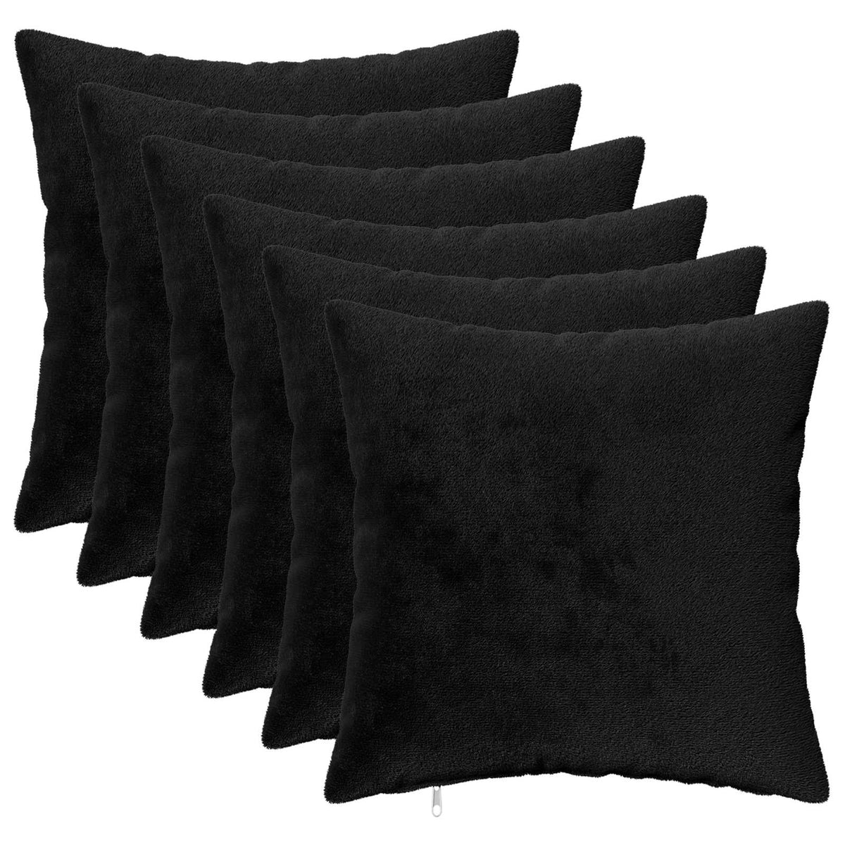 Kussensloop 6 pcs HEERLEN Zwart 40 x 40 cm Flanel