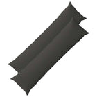 Kussensloop set 2x donkergrijs 40x145 cm polyester