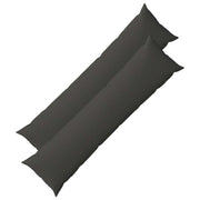 Kussensloop set 2x donkergrijs 40x145 cm polyester