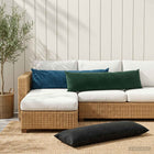 Sierkussen blauw fluweel 40 x 145 cm