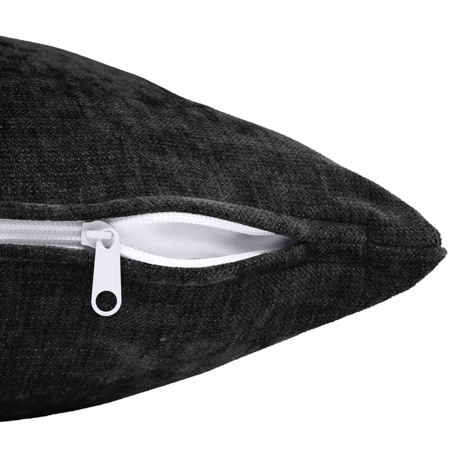 Kussensloop 2 st HEERLEN Antraciet 40 x 145 cm Chenille Stof