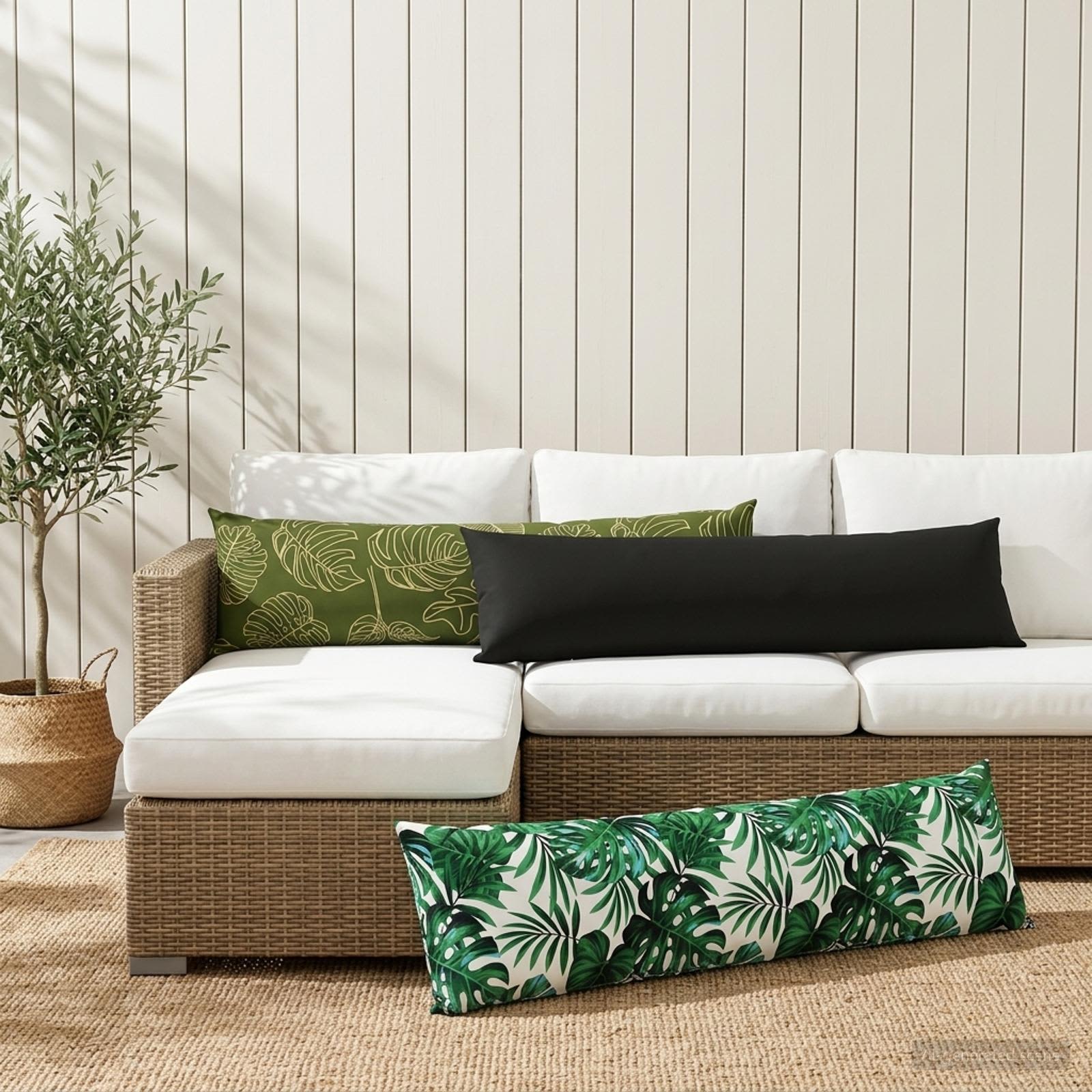 Kussensloop 2 pcs HEERLEN Bladpatroon 40 x 145 cm Polyester