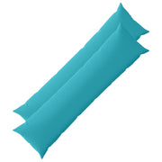 Kussensloop 2 stuks turquoise 40x145 cm polyester