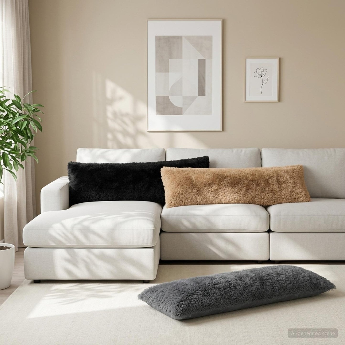 Kussensloop HEERLEN Zwart 40 x 145 cm PV Fleece