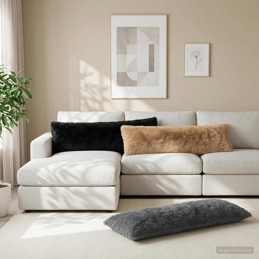 Kussensloop HEERLEN Zwart 40 x 145 cm PV Fleece
