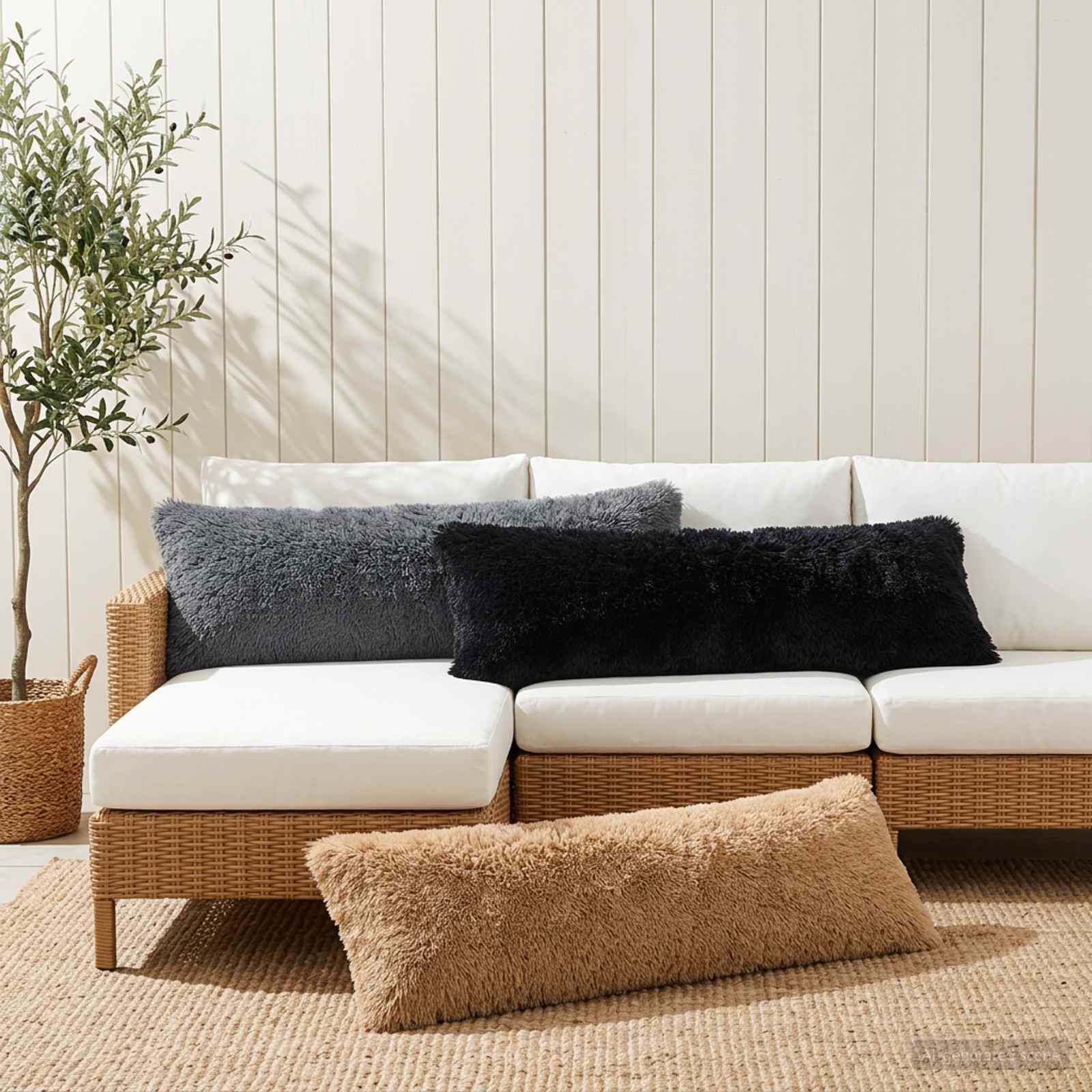 Kussensloop HEERLEN Zwart 40 x 145 cm PV Fleece