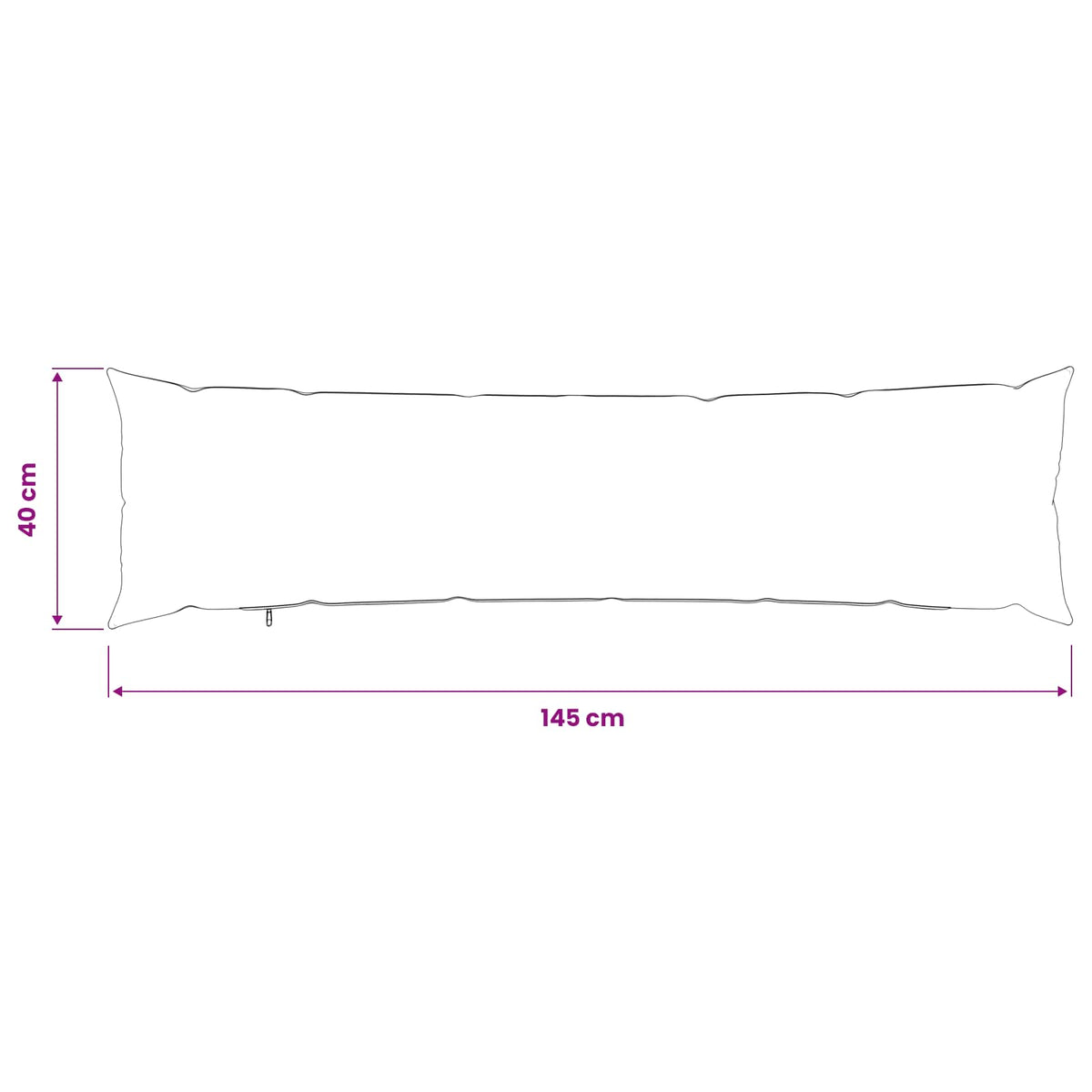Kussensloop 2 pcs HEERLEN Zwart 40 x 145 cm Flanel