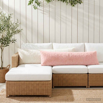 Kussensloop HEERLEN Roze 40 x 145 cm Nep Konijnenbont