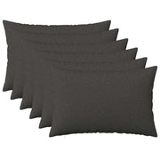 Kussensloop 6 st 40x60 cm donkergrijs polyester