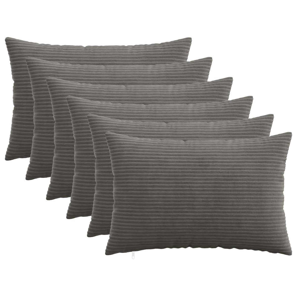 Kussensloop 6 pcs HEERLEN Donkergrijs 40 x 60 cm corduroy