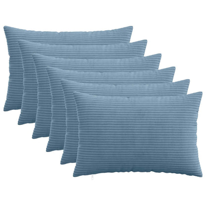 Kussensloop 6 pcs HEERLEN Blauw 40 x 60 cm corduroy