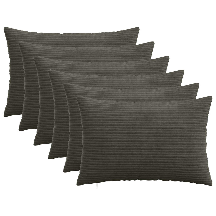 Kussensloop 6 pcs HEERLEN Antracietkleurig 40 x 60 cm corduroy