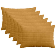 Kussensloop set van 6 geel 40x60 cm corduroy