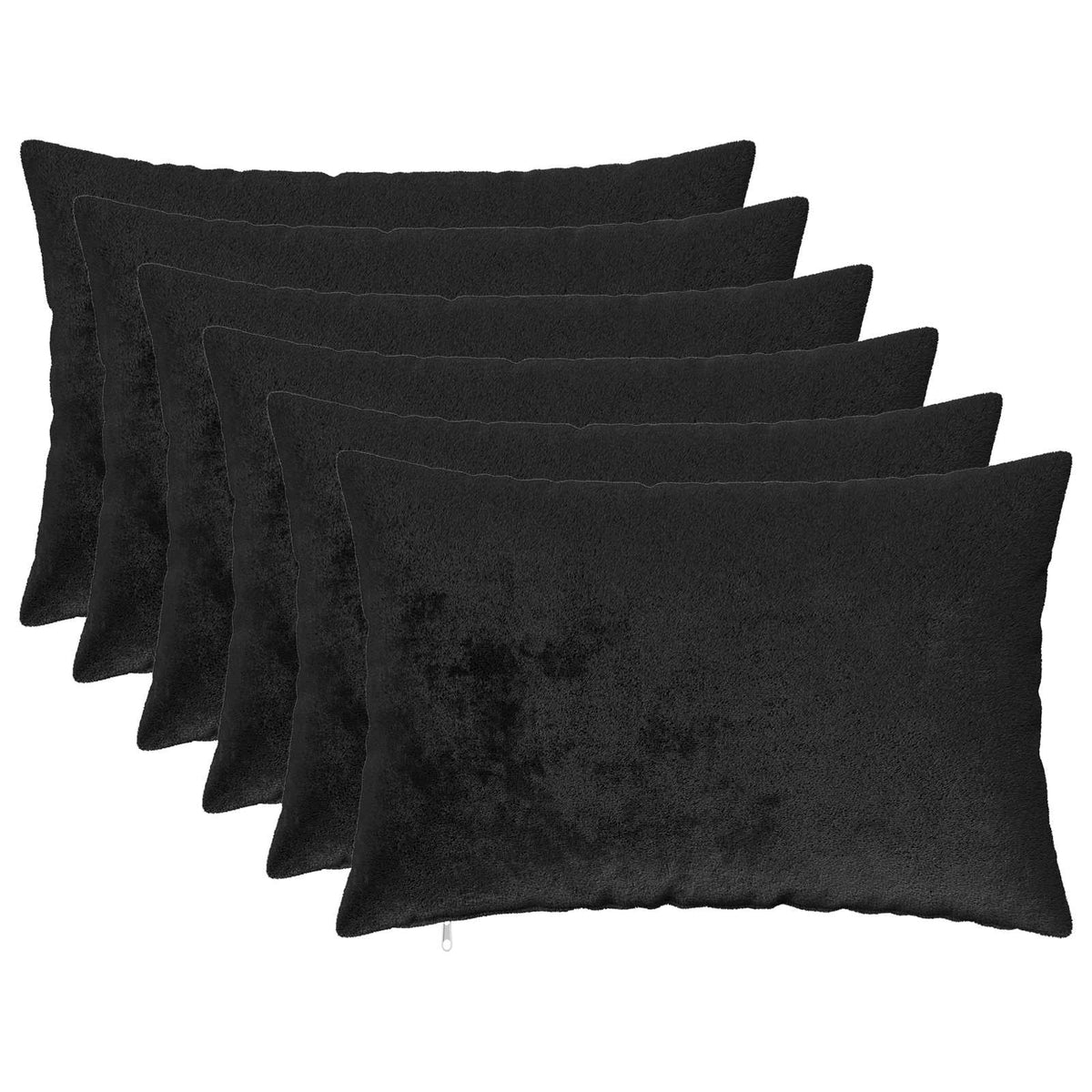 Kussensloop 6 pcs HEERLEN Zwart 40 x 60 cm Flanel