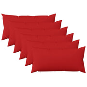 Kussensloop rood 40 x 70 cm set van 6 polyester