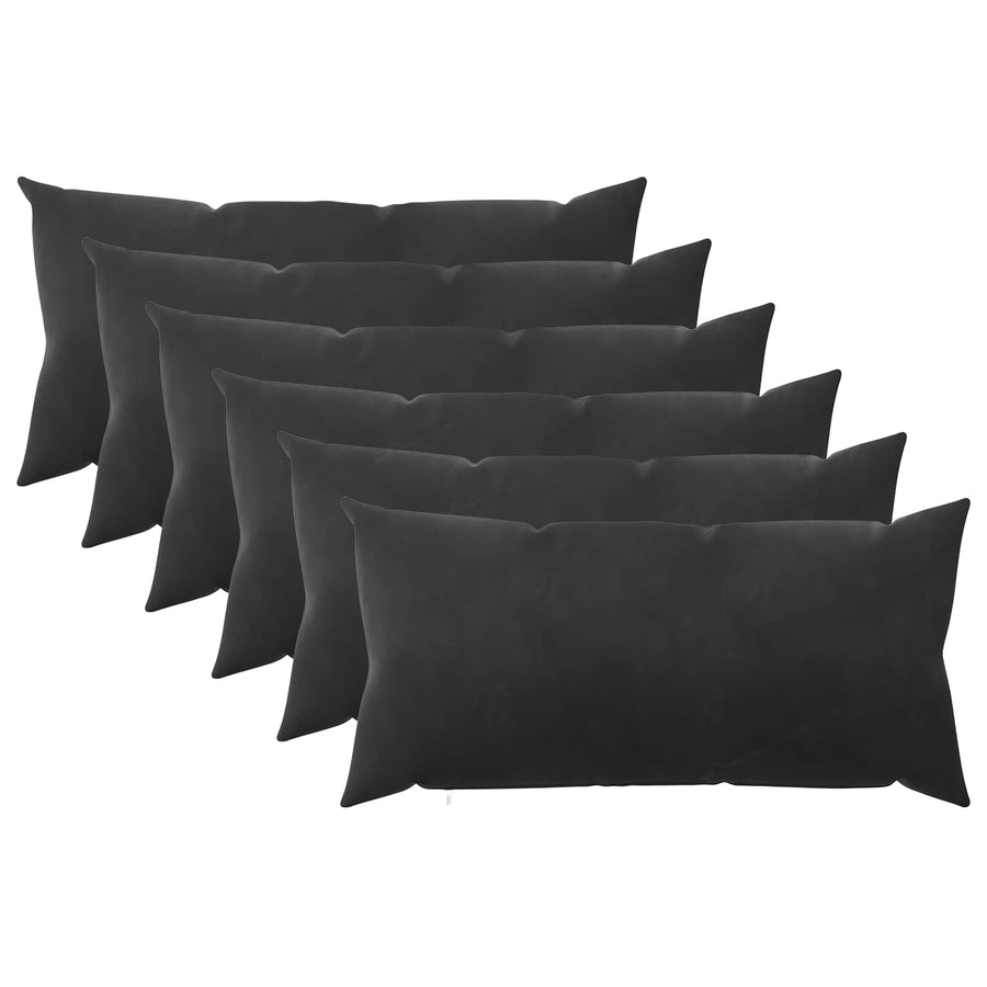 Kussensloop 6 pcs HEERLEN Zwart 40 x 70 cm Fluweel