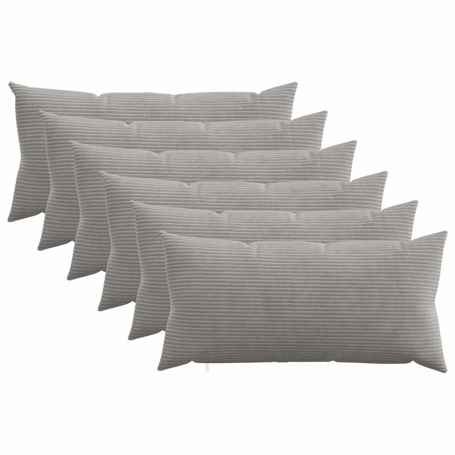 Kussensloop 6 pcs HEERLEN Lichtgrijs 40 x 70 cm corduroy
